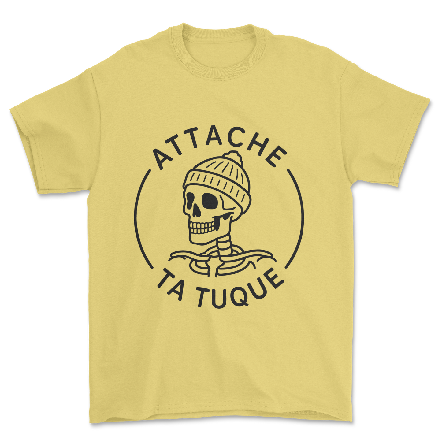 Attache ta tuque (black print) - Tee